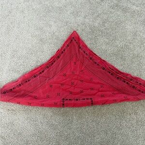 Red Bandana with Black Pattern